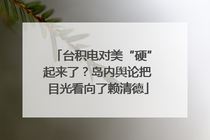台积电对美“硬”起来了？岛内舆论把目光看向了赖清德