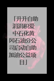 升升自助 涓涓积爱 中石化黄冈石油分公司启动自助加油公益项目