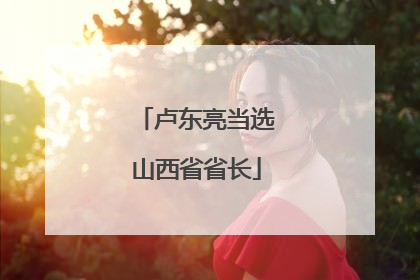 卢东亮当选山西省省长