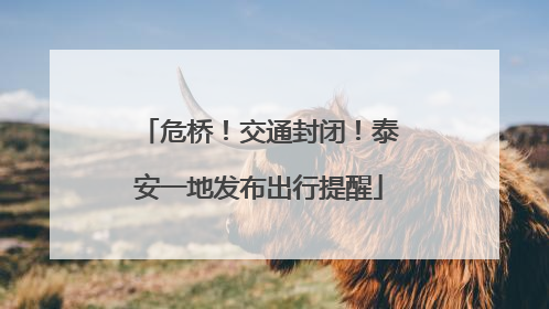 危桥！交通封闭！泰安一地发布出行提醒