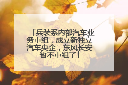 兵装系内部汽车业务重组，成立新独立汽车央企，东风长安暂不重组了