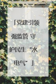 党建引领强监管 守护民生“水电气”