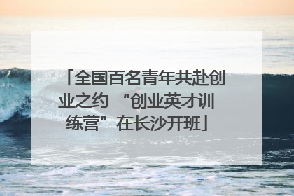 全国百名青年共赴创业之约 “创业英才训练营”在长沙开班