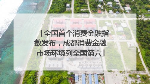 全国首个消费金融指数发布，成都消费金融市场环境列全国第六