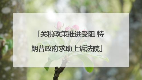 关税政策推进受阻 特朗普政府求助上诉法院