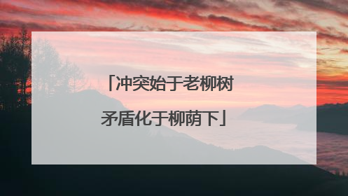 冲突始于老柳树 矛盾化于柳荫下