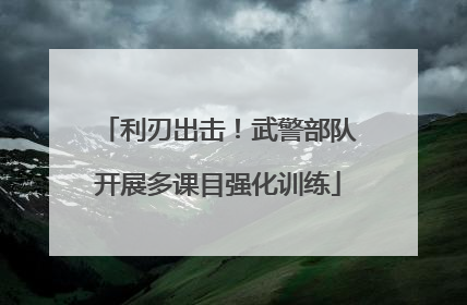 利刃出击！武警部队开展多课目强化训练