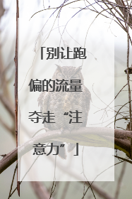 别让跑偏的流量夺走“注意力”
