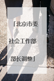 北京市委社会工作部部长调整