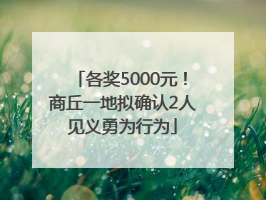 各奖5000元！商丘一地拟确认2人见义勇为行为