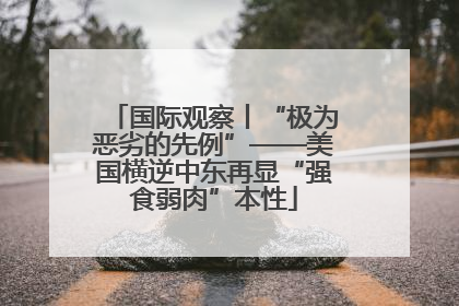 国际观察丨“极为恶劣的先例”——美国横逆中东再显“强食弱肉”本性