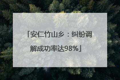 安仁竹山乡：纠纷调解成功率达98%