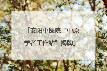 安阳中医院“中原学者工作站”揭牌