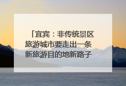 宜宾：非传统景区旅游城市要走出一条新旅游目的地新路子｜话锦绣·说安逸
