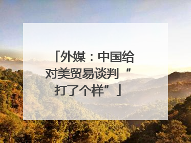 外媒：中国给对美贸易谈判“打了个样”