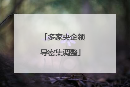 多家央企领导密集调整