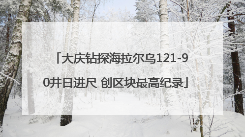 大庆钻探海拉尔乌121-90井日进尺 创区块最高纪录