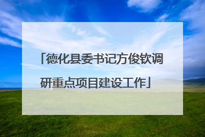 德化县委书记方俊钦调研重点项目建设工作