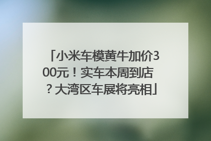 小米车模黄牛加价300元！实车本周到店？大湾区车展将亮相