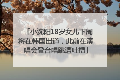 小沈阳18岁女儿下周将在韩国出道，此前在演唱会登台唱跳遭吐槽