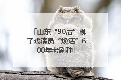 山东“90后”柳子戏演员“焕活”600年老剧种