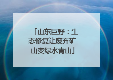 山东巨野：生态修复让废弃矿山变绿水青山
