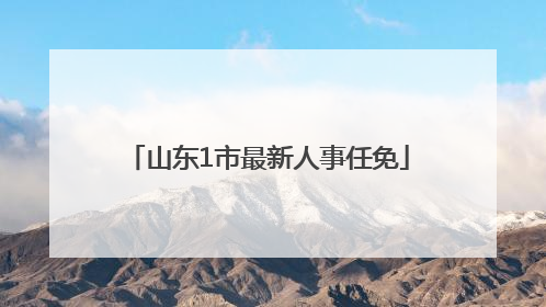 山东1市最新人事任免