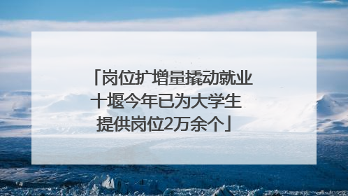 岗位扩增量撬动就业 十堰今年已为大学生提供岗位2万余个