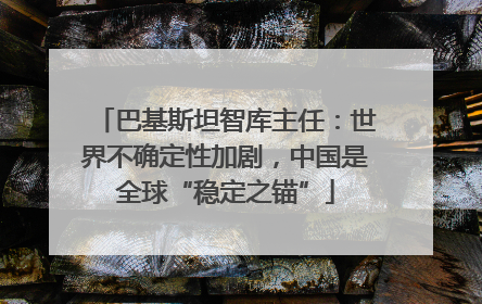 巴基斯坦智库主任：世界不确定性加剧，中国是全球“稳定之锚”