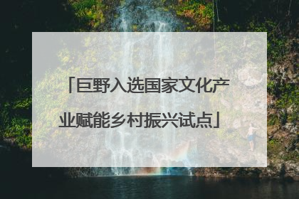 巨野入选国家文化产业赋能乡村振兴试点