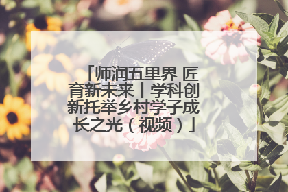 师润五里界 匠育新未来丨学科创新托举乡村学子成长之光（视频）