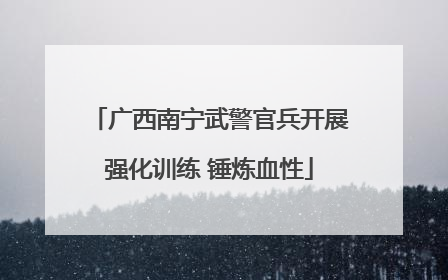 广西南宁武警官兵开展强化训练 锤炼血性