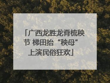 广西龙胜龙脊梳秧节 梯田抬“秧母”上演民俗狂欢