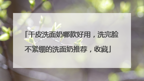 干皮洗面奶哪款好用，洗完脸不紧绷的洗面奶推荐，收藏