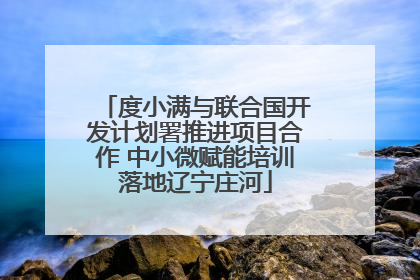 度小满与联合国开发计划署推进项目合作 中小微赋能培训落地辽宁庄河