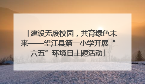 建设无废校园，共育绿色未来——望江县第一小学开展“六五”环境日主题活动