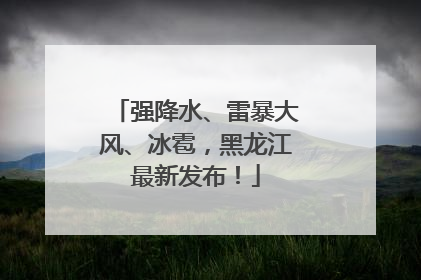 强降水、雷暴大风、冰雹，黑龙江最新发布！