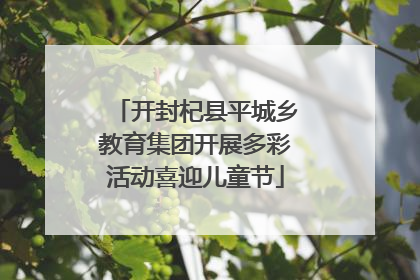 开封杞县平城乡教育集团开展多彩活动喜迎儿童节