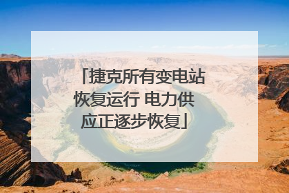捷克所有变电站恢复运行 电力供应正逐步恢复