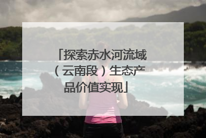 探索赤水河流域（云南段）生态产品价值实现