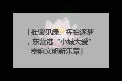 推窗见绿、挥拍逐梦，东营港“小城大爱”奏响文明新乐章
