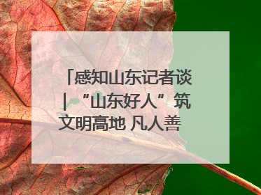感知山东记者谈｜“山东好人”筑文明高地 凡人善举谱时代新章