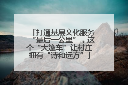 打通基层文化服务“最后一公里”，这个“大篷车”让村庄拥有“诗和远方”