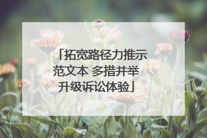拓宽路径力推示范文本 多措并举升级诉讼体验