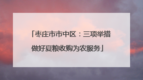 枣庄市市中区：三项举措做好夏粮收购为农服务
