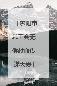 枣阳市总工会无偿献血传递大爱