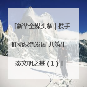 新华全媒头条｜携手推动绿色发展 共筑生态文明之基（1）