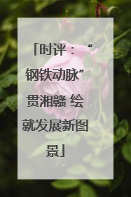 时评：“钢铁动脉”贯湘赣 绘就发展新图景