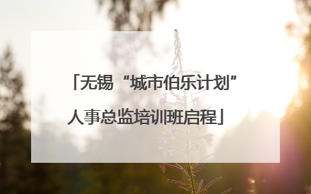 无锡“城市伯乐计划”人事总监培训班启程