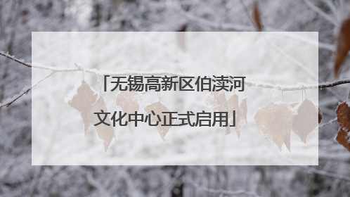 无锡高新区伯渎河文化中心正式启用